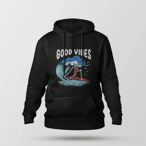 هودی اسکلت موج‌سوار طرح Good Vibes