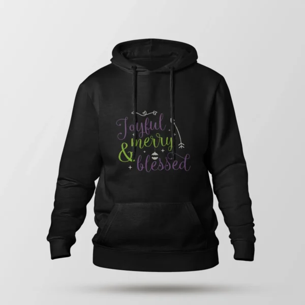 هودی کریسمس طرح Joyful Merry Blessed