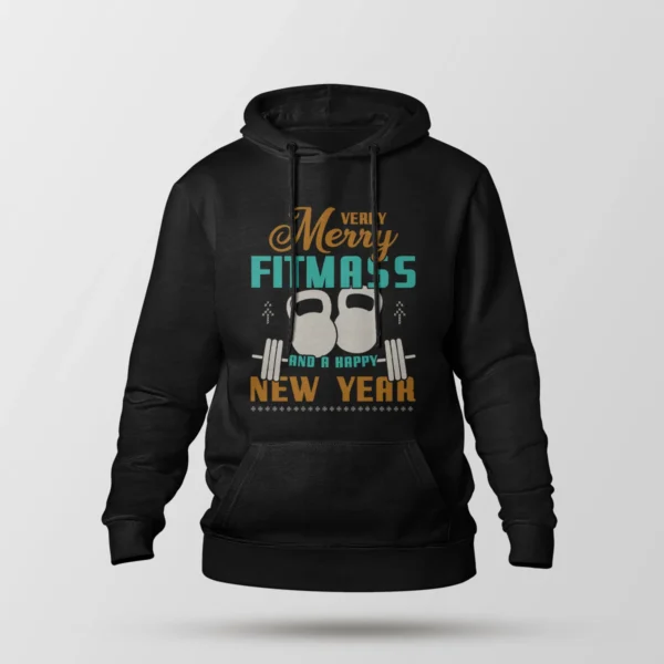 هودی فیتنس کریسمسی طرح Merry Fitmas