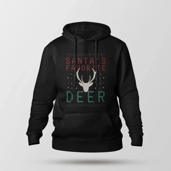 هودی کریسمس طرح Santa’s Favorite Deer