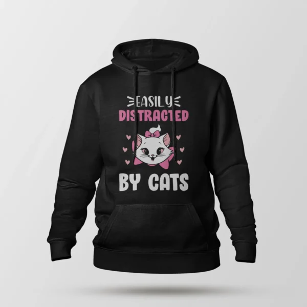 هودی گربه طرح Easily Distracted By Cats