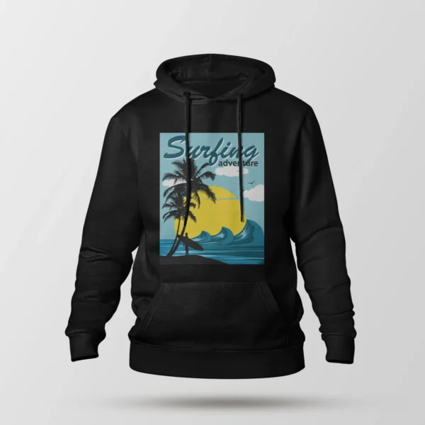 هودی موج سواری طرح ساحل کالیفرنیا رترو (Surfing)