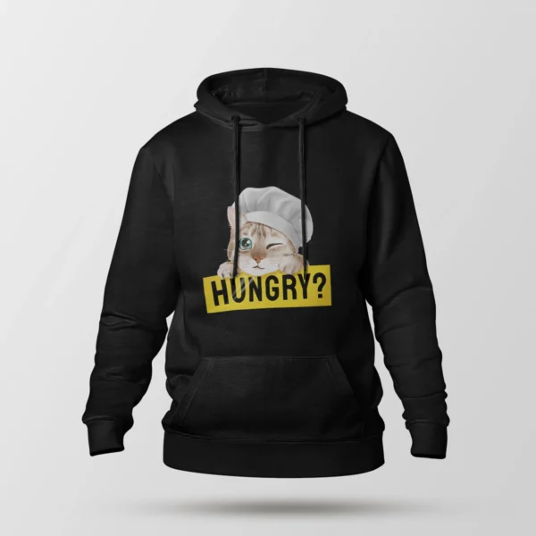 هودی گربه آشپز طرح Hungry