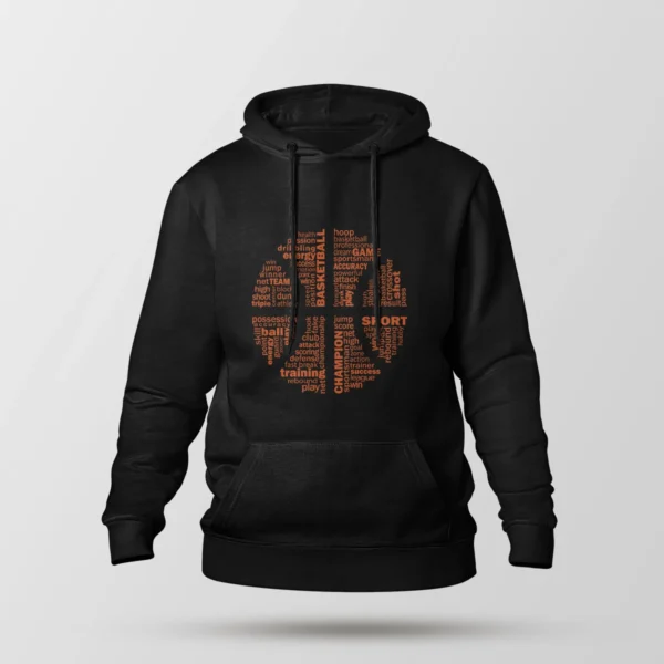 هودی تایپوگرافی بسکتبال طرح کلمات کلیدی (Basketball)