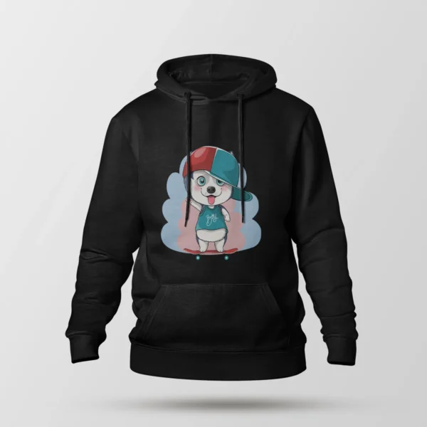 هودی کارتونی طرح سگ اسکیت باز (Cute Skater Dog)