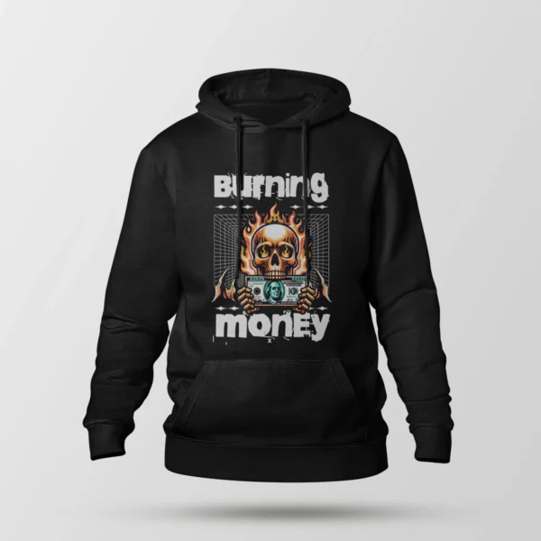 هودی جمجمه طرح پول سوخته (Burning Money)