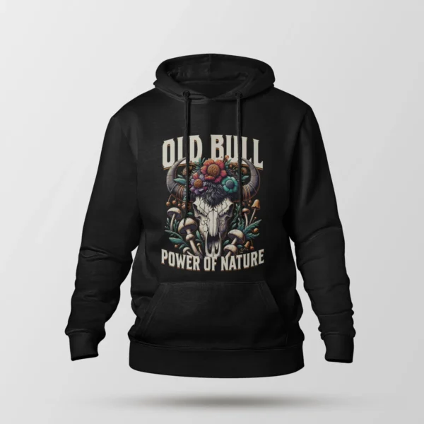 هودی جمجمه گاو طرح قدرت طبیعت (Old Bull)