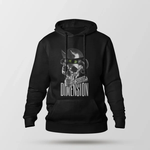هودی جمجمه سایبرپانک طرح Dimension