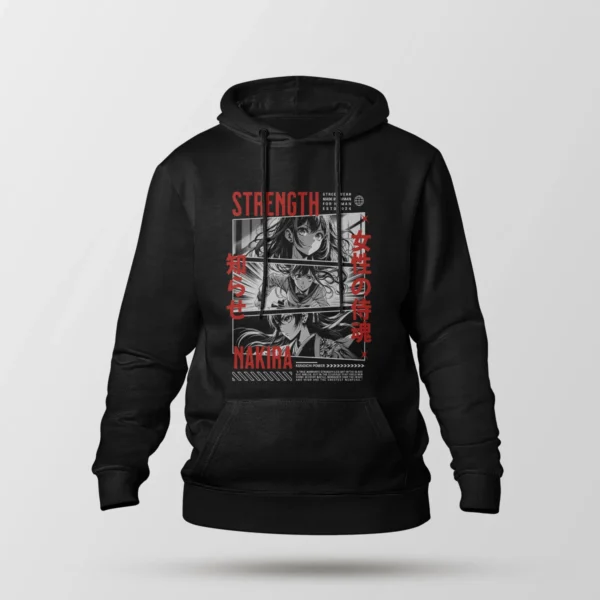 هودی انیمه دخترانه طرح Strength