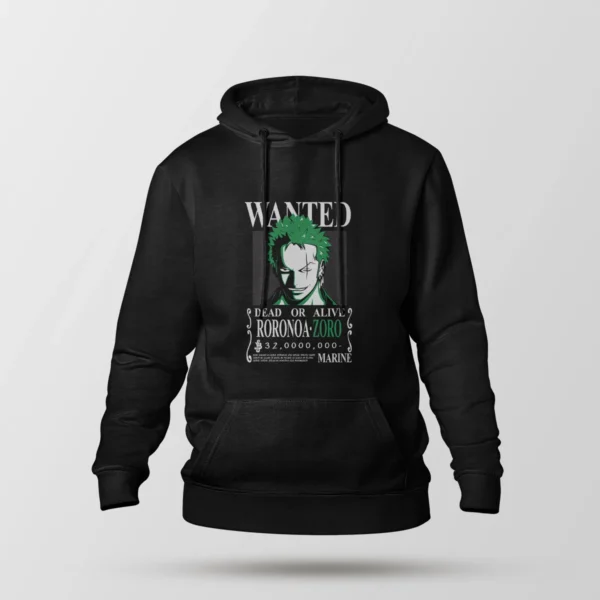 هودی انیمه وان پیس طرح زورو وانتیـد (Zoro Wanted)
