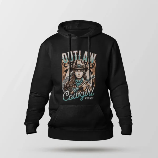 هودی وسترن طرح Outlaw Cowgirl Wild West