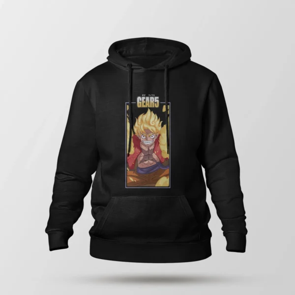 هودی انیمه وان پیس طرح لوفی گیر ۵ (Gear 5 Luffy)