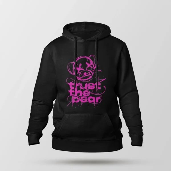 هودی خرس عروسکی طرح Trust the Bear صورتی