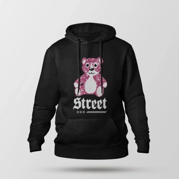 هودی خرس تدی صورتی طرح Street