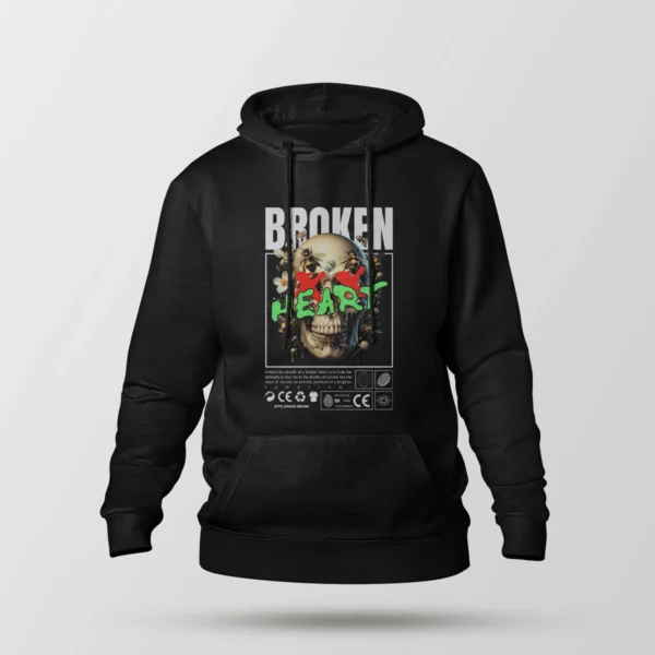 هودی جمجمه طرح Broken Heart