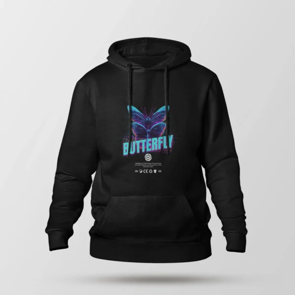 هودی پروانه نئونی طرح Butterfly