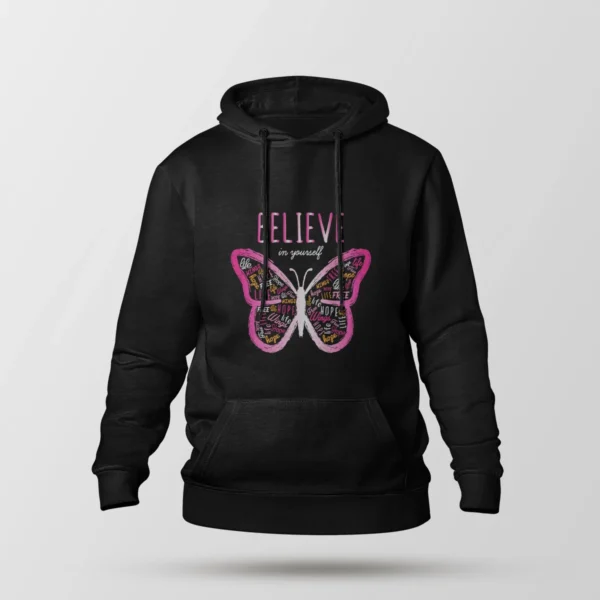 هودی انگیزشی پروانه طرح Believe In Yourself