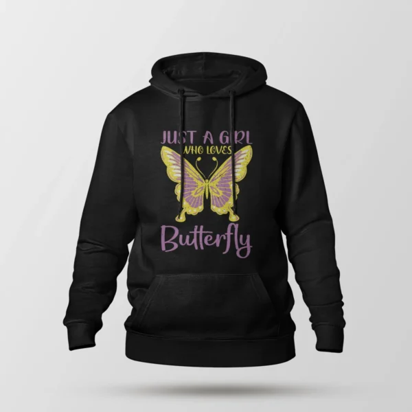 هودی پروانه طرح Just a Girl Who Loves Butterfly