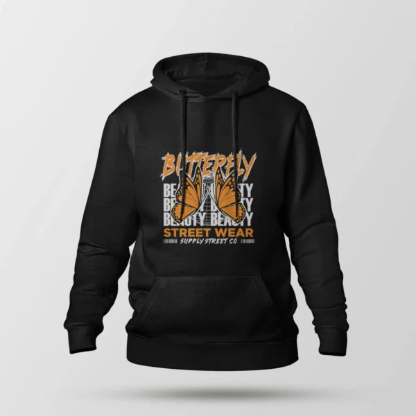 هودی پروانه طرح Butterfly Street Wear