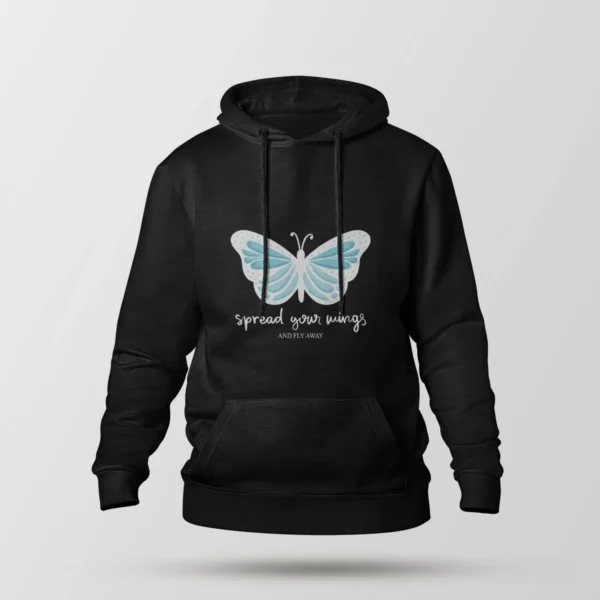 هودی پروانه آبی طرح Spread Your Wings