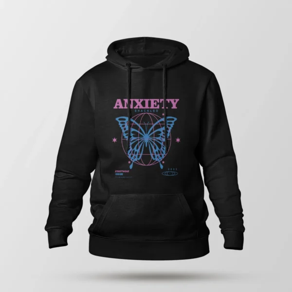 هودی پروانه طرح Anxiety Shackled