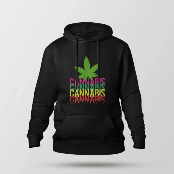 هودی تایپوگرافی رنگی Cannabis