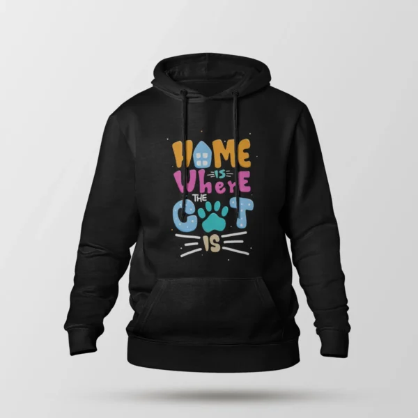 هودی گربه طرح Home is Where the Cat Is