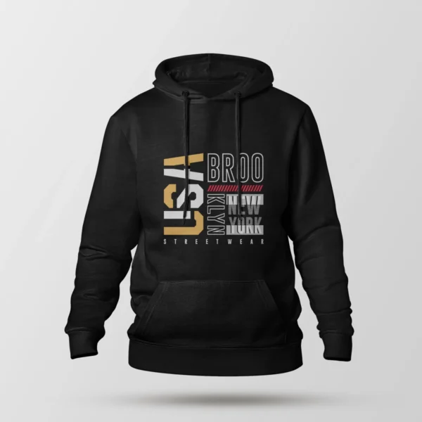 هودی تایپوگرافی USA Brooklyn Streetwear