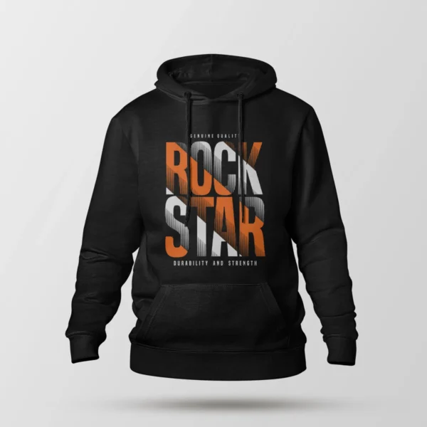 هودی نوشته Rock Star طرح تایپوگرافی