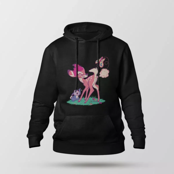 هودی دیزنی طرح بامبی صورتی (Bambi - Disney)