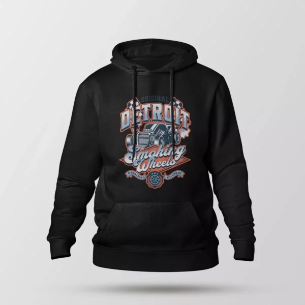 هودی ماشین کلاسیک طرح Detroit Smoking Wheels