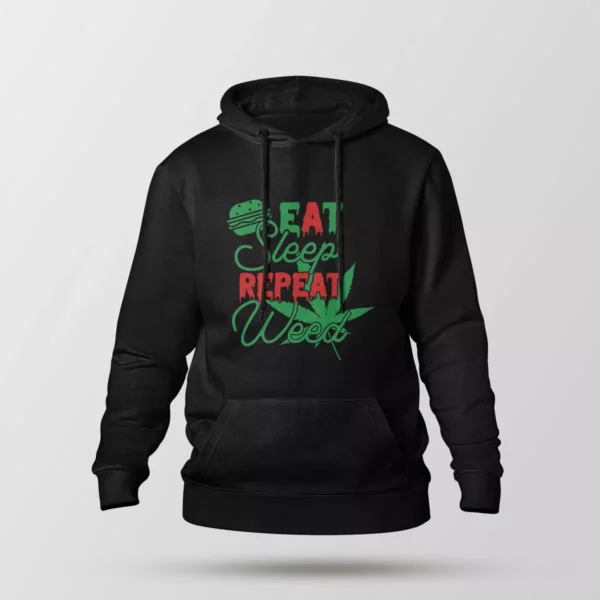 هودی نوشته Eat Sleep Repeat Weed