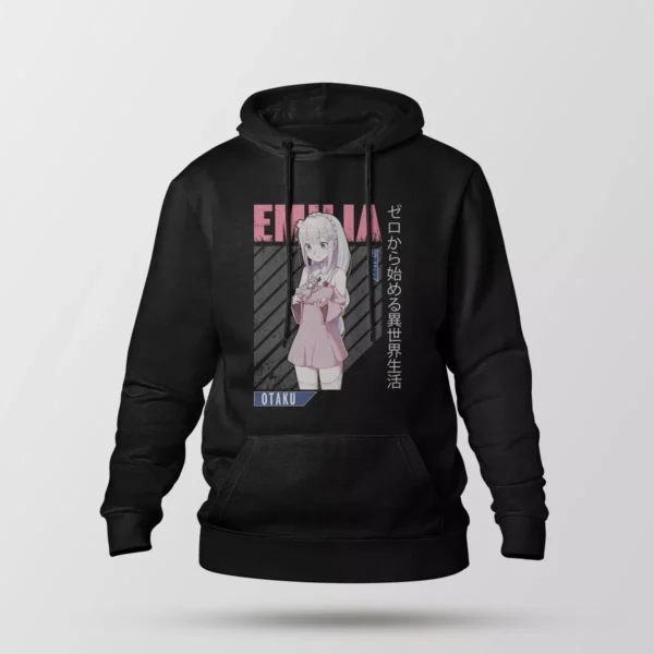 هودی انیمه ری زیرو طرح امیلیا با گل (Emilia)