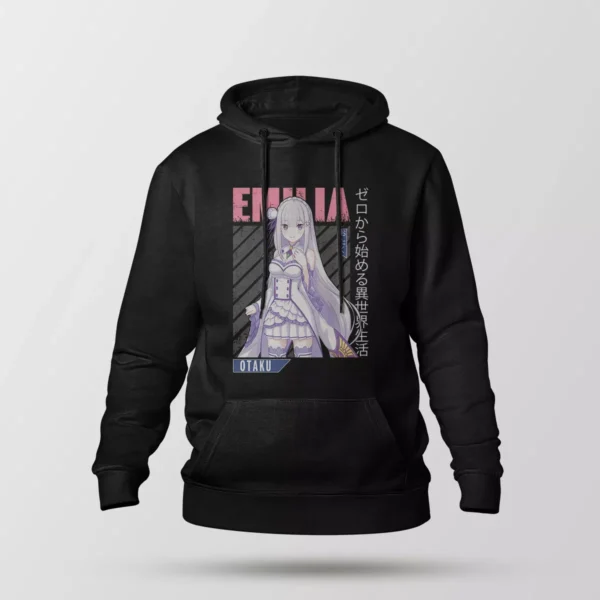 هودی انیمه ری زیرو طرح امیلیا با لباس سفید (Emilia)