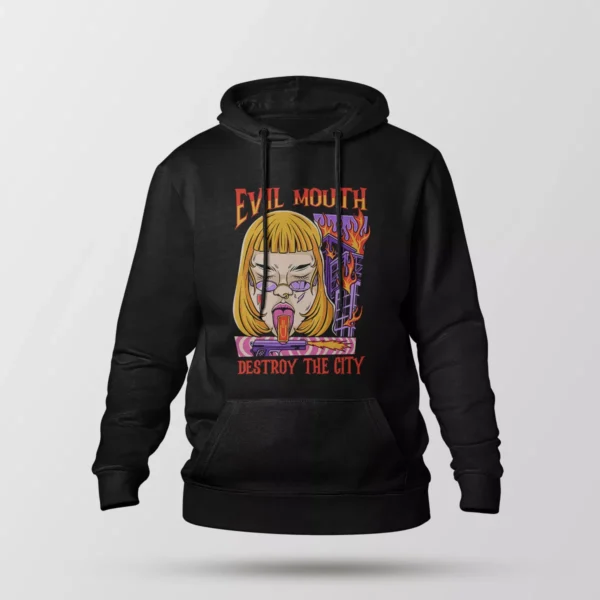 هودی دختر استریت‌ویر طرح Evil Mouth