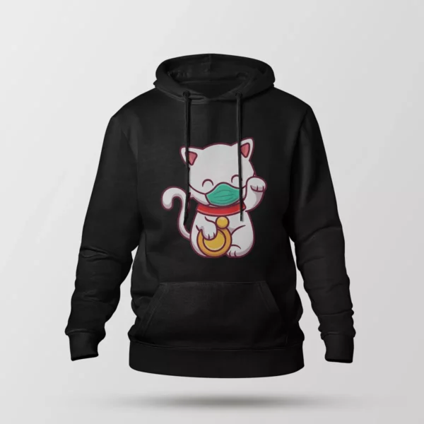 هودی گربه طرح ماسک کیوت (Lucky Cat Mask)