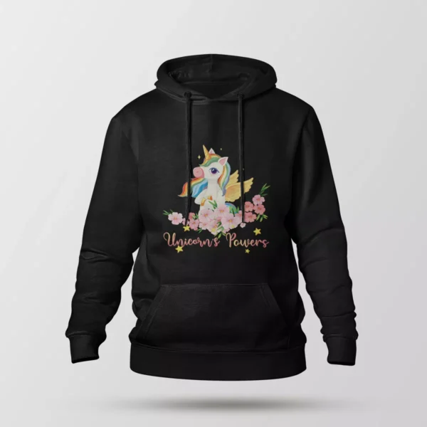 هودی یونیکورن طرح گل‌دار Unicorn's Powers