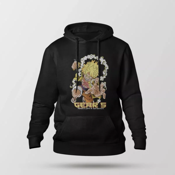 هودی انیمه وان پیس طرح لوفی گیر ۵ رنگی (Gear 5 Luffy)