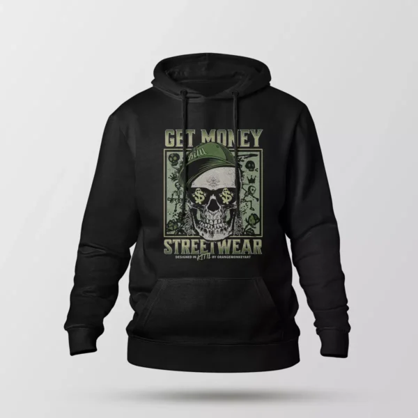 هودی جمجمه طرح Get Money Streetwear