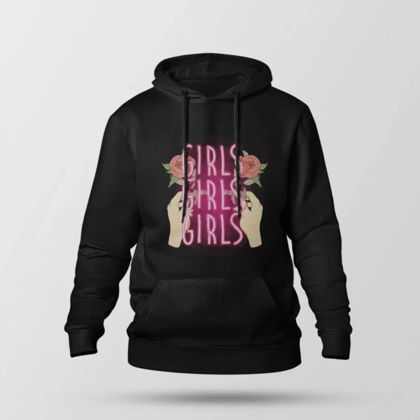 هودی دخترونه طرح نئونی Girls Girls Girls