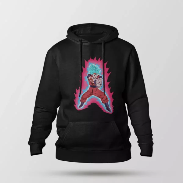 هودی انیمه دراگون بال طرح گوکو بلو گاد (SSGSS Goku)
