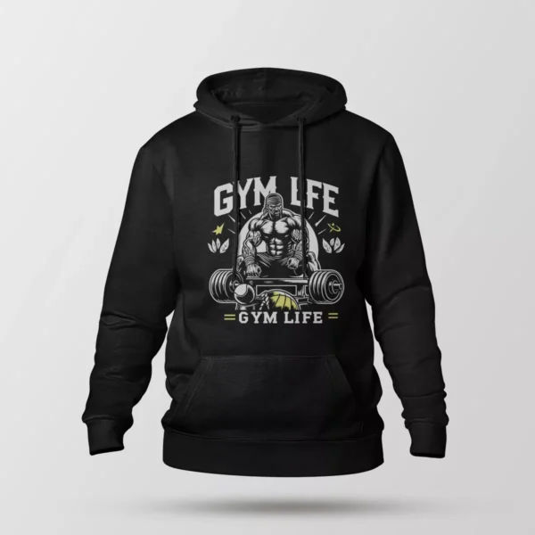 هودی بدنسازی طرح Gym Life و دمبل