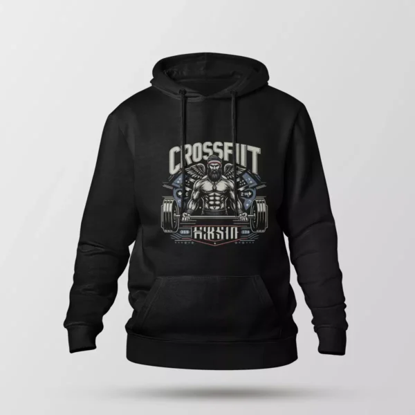 هودی کراسفیت طرح بدنساز ریش‌دار پرچمی (Crossfit)