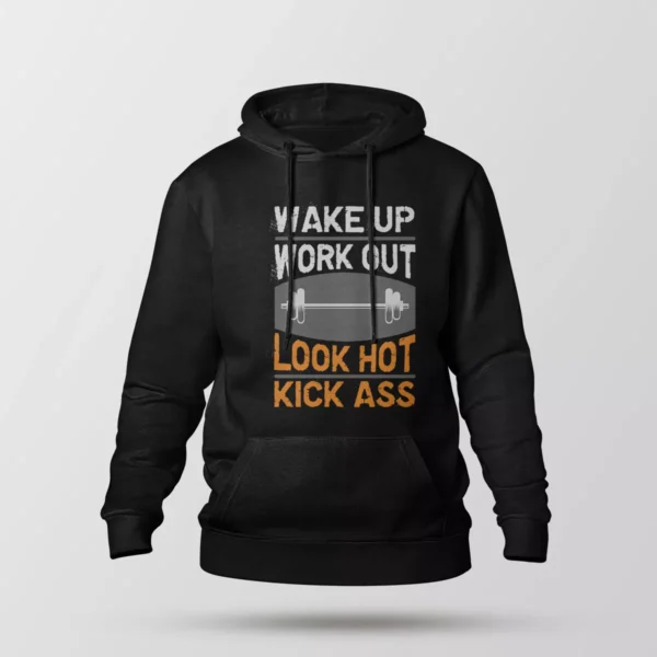 هودی بدنسازی طرح Wake Up Work Out
