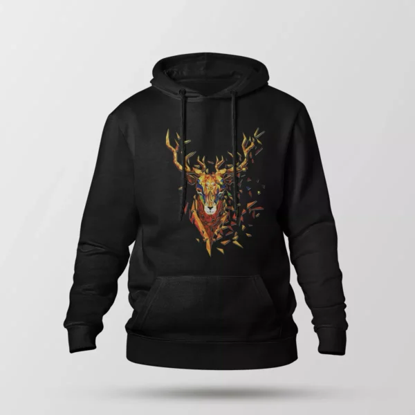 هودی گوزن طرح هندسی رنگی (Geometric Deer)