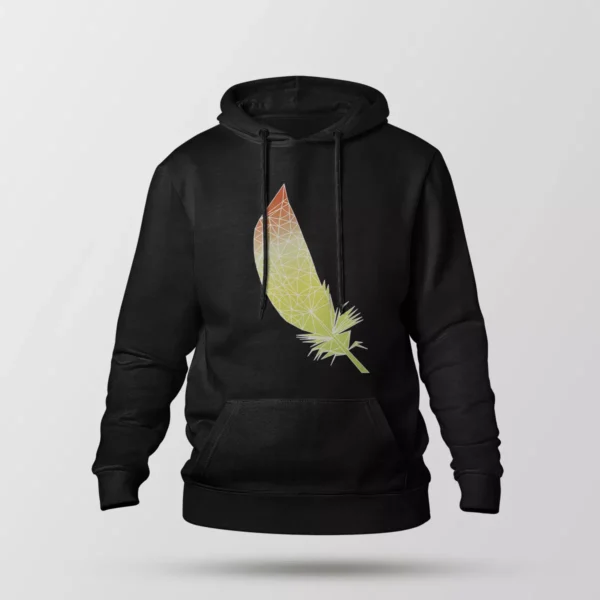 هودی پر طرح هندسی زرد (Geometric Feather)