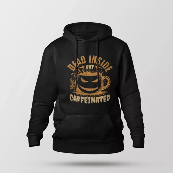 هودی کدو طرح Dead Inside But Caffeinated