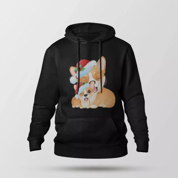 هودی کریسمس طرح سگ کورگی (Corgi Christmas)