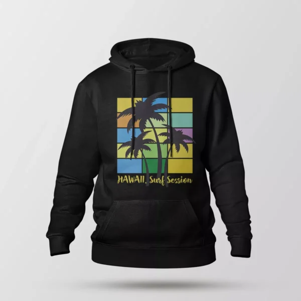 هودی هاوایی طرح نخل رنگی Surf Session