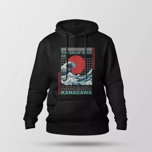 هودی ژاپنی طرح موج بزرگ کاناگاوا (The Great Wave)